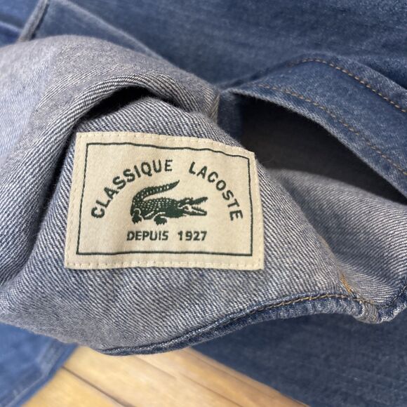 Classique Lacoste Denim Shirt Vintage Mens Size Large EUR 42 - Picture 8 of 9